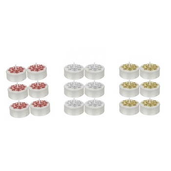 Set 18 lumanari din ceara PMS cu decoratiune de Craciun, cutie de cadou, multicolor Set 18 lumanari din ceara PMS cu decoratiune de Craciun, cutie de cadou, multicolor