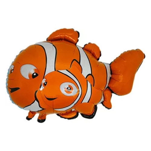 Balon figurina Nemo, portocaliu/ alb, 90 cm x 70 cm