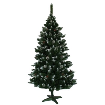 Brad Artificial de Craciun Nins cu Zapada si conuri, 220 cm, suport inclus Brad Artificial de Craciun Nins cu Zapada si conuri, 220 cm, suport inclus