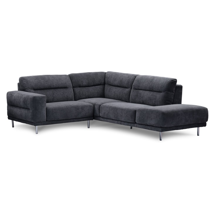 Coltar Geneva, Chester Time, deschis dreapta terminal, riga granit, gri, 265/99 x 214/99 x 85 cm