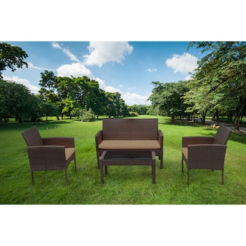 Set mobilier gradina/terasa Kring Bahamas, masa, canapea, 2 fotolii, maro Set mobilier gradina/terasa Kring Bahamas, masa, canapea, 2 fotolii, maro