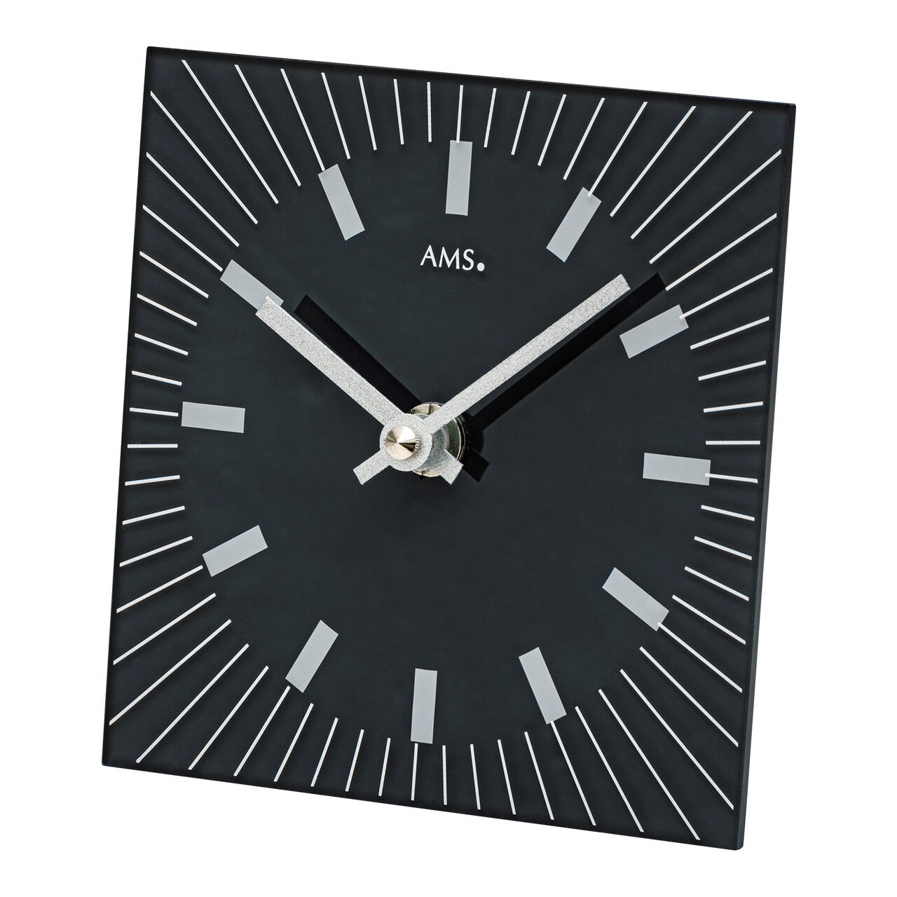 Ceas de masa AMS 1158, Quartz, Negru, Analogic, Modern