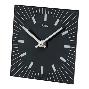 Ceas de masa AMS 1158, Quartz, Negru, Analogic, Modern Ceas de masa AMS 1158, Quartz, Negru, Analogic, Modern
