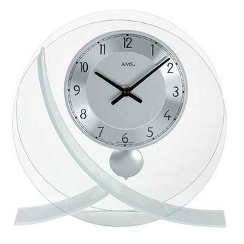Ceas de masa AMS 161, Quartz, Argintiu, Analogic, Modern Ceas de masa AMS 161, Quartz, Argintiu, Analogic, Modern