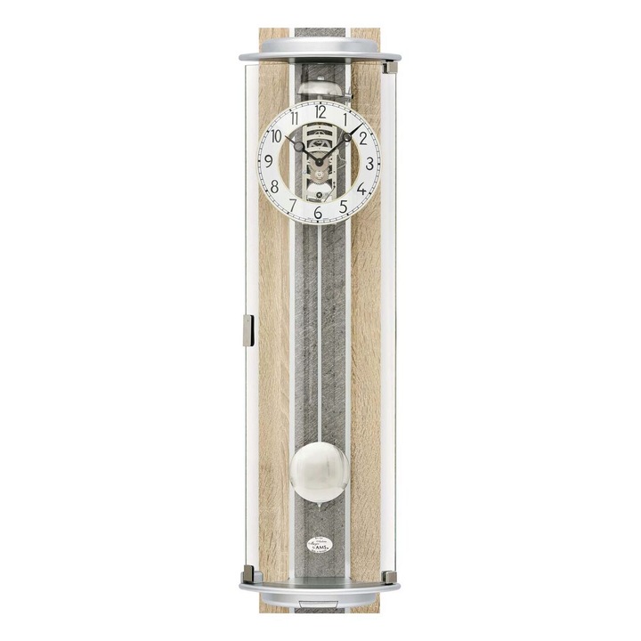 Ceas de perete AMS 2715, Mecanic, Transparent, Analogic, Modern