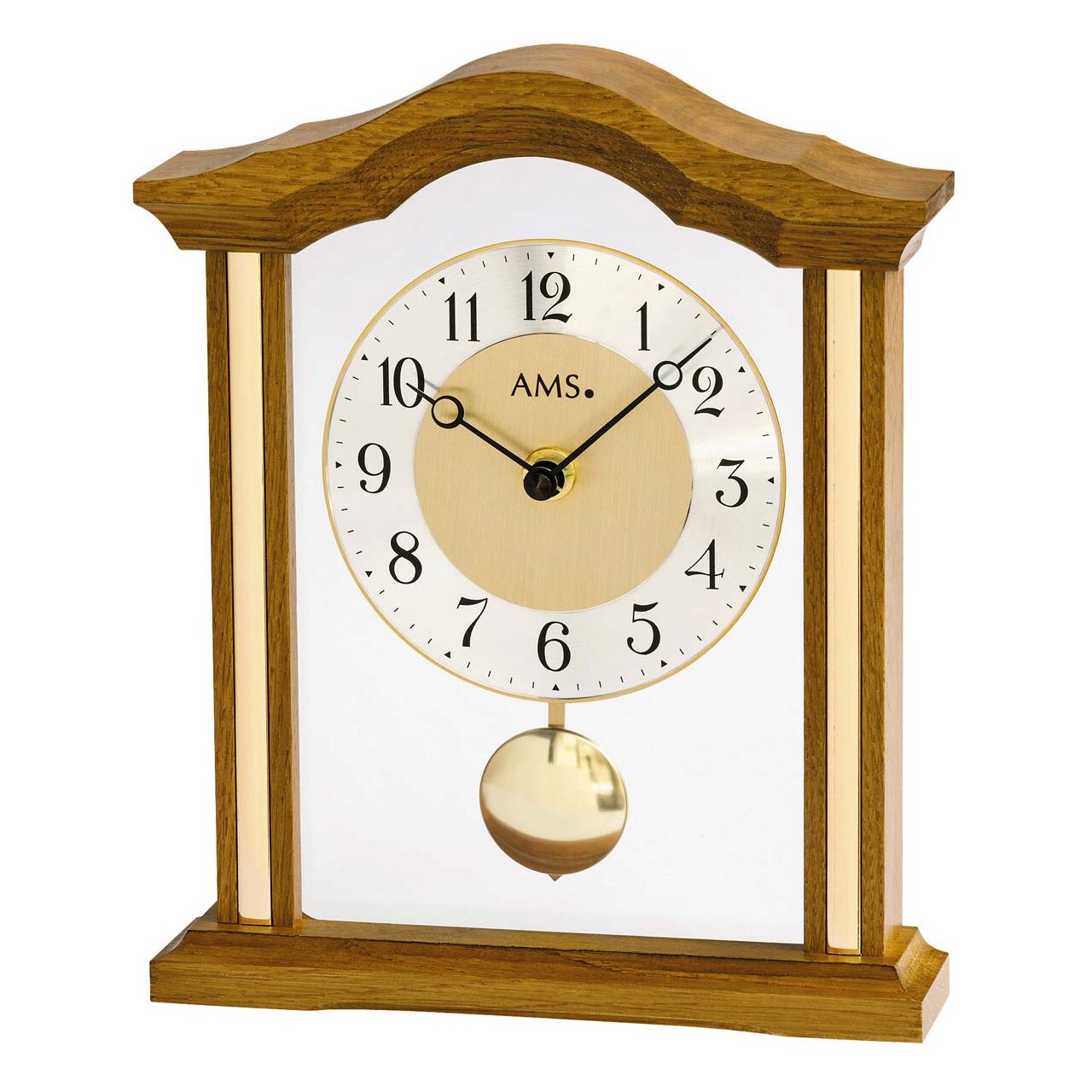 Ceas de masa AMS 1174/4, Quartz, Maro, Analogic, Clasic