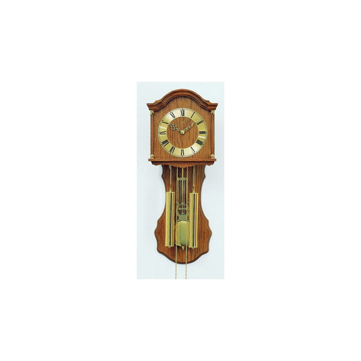 Стенен часовник AMS 211/4, механичен, златен, аналогов, селски
