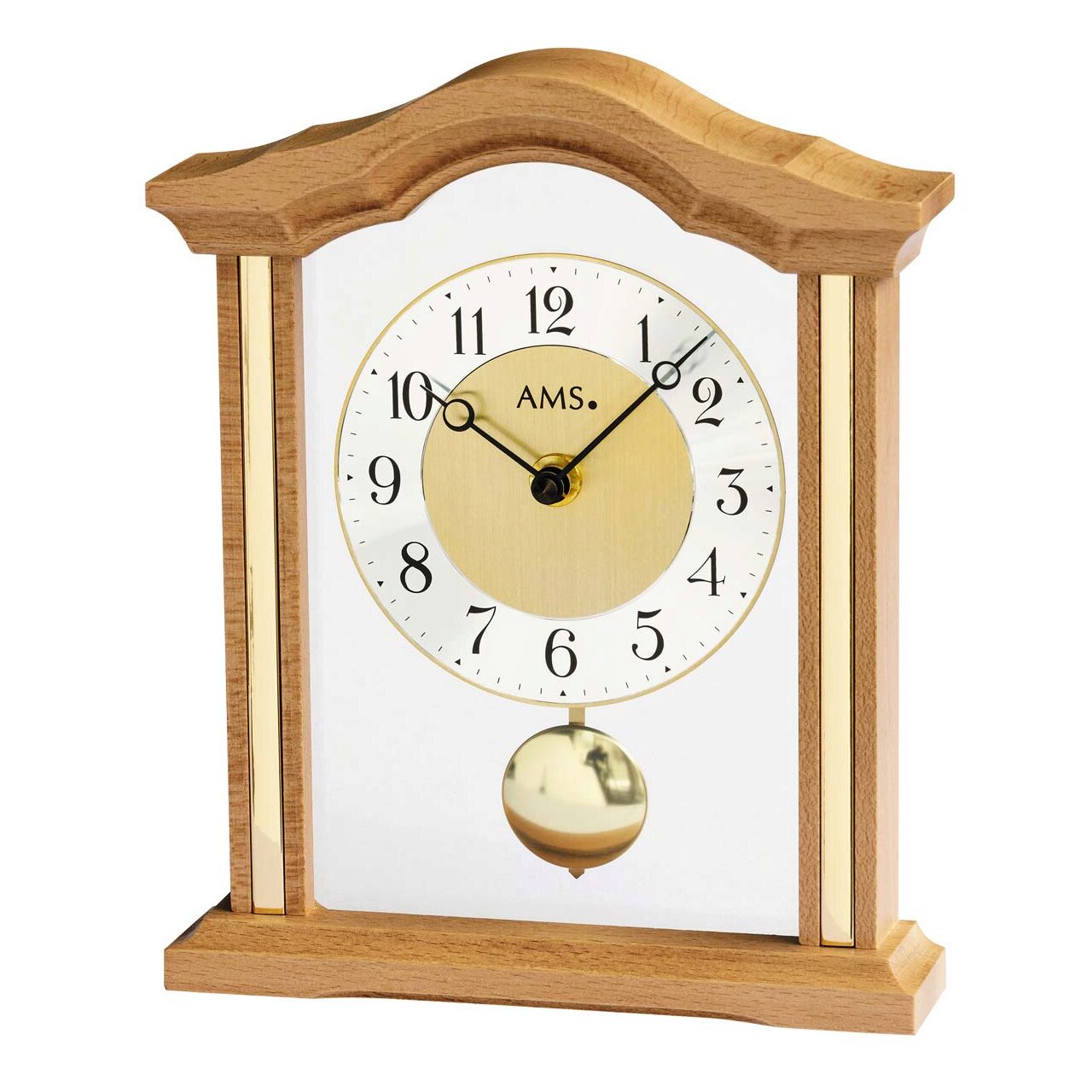 Ceas de masa AMS 1174/18, Quartz, Maro, Analogic, Clasic