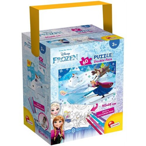 Puzzle Lisciani in Cutie cu 4 Carioci Frozen 60 de Piese