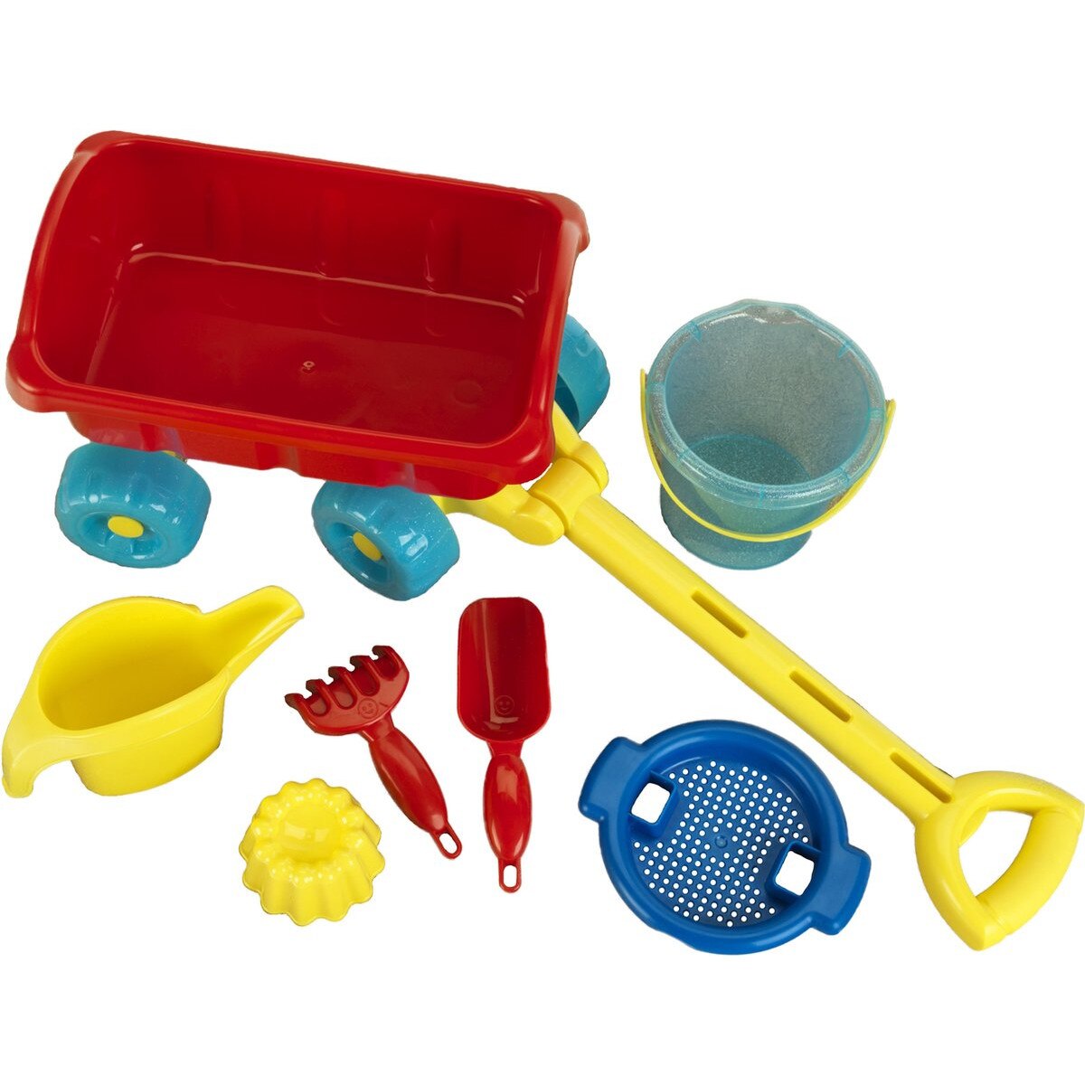 Set carucior cu accesorii pentru nisip, Klein Aqua Action trekkar