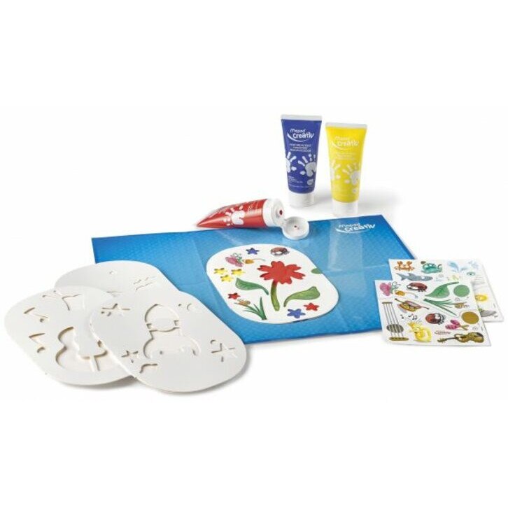 Set Creativ, My First , pictura cu degetele, Maped, contine 2 foi, 4 stickere, 3 tunuri