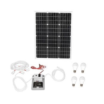 Panou solar 780x680x25mm 75W 12-24V cu priza bricheta auto si 4 becuri LED 9W Panou solar 780x680x25mm 75W 12-24V cu priza bricheta auto si 4 becuri LED 9W