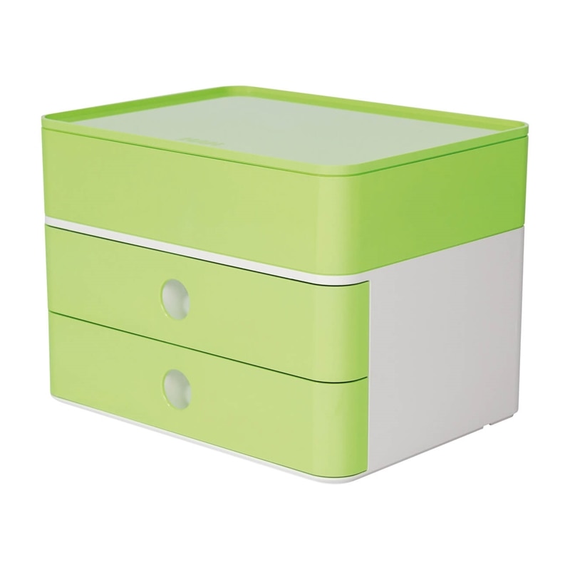 Cutie modulara Allison, HAN, Suport documente, Cu 2 sertare si organizator, 260 x 195 x 190 mm, Verde deschis/Alb