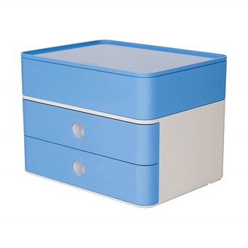 Cutie modulara Allison, HAN, Suport documente, Cu 2 sertare si organizator, 260 x 195 x 190 mm, Albastru deschis Cutie modulara Allison, HAN, Suport documente, Cu 2 sertare si organizator, 260 x 195 x 190 mm, Albastru deschis
