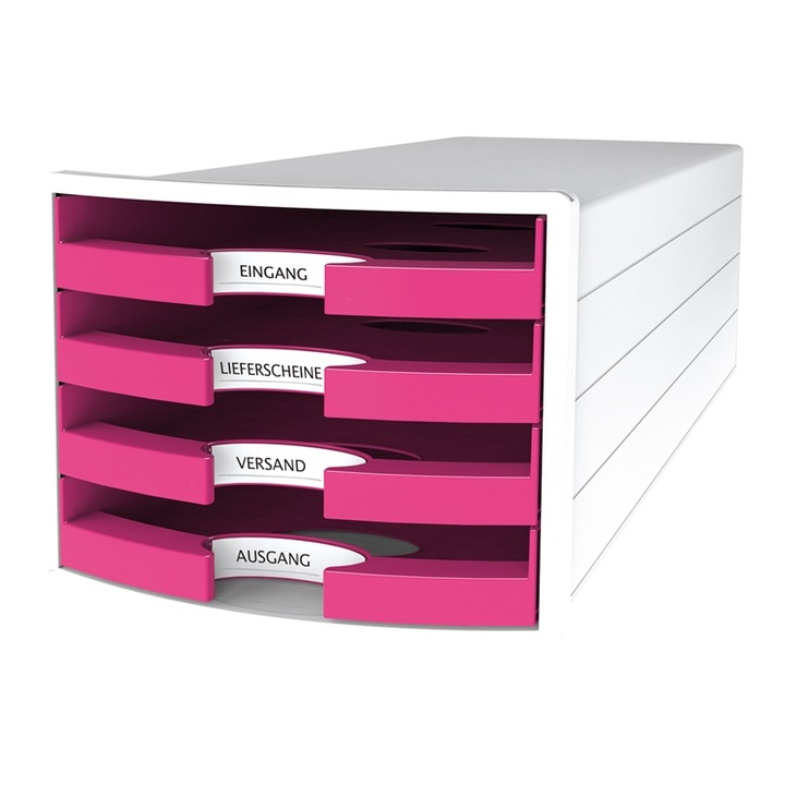 Бокс за документи HAN, Impuls Trend, С 4 чекмеджета, Розов