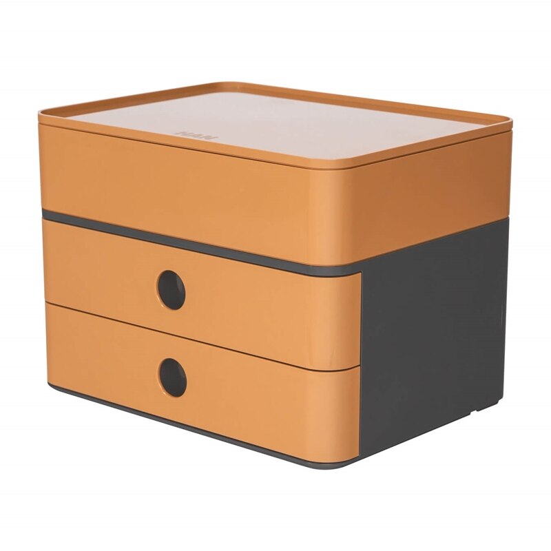 Cutie modulara Allison, HAN, Suport documente, Cu 2 sertare si organizator, 260 x 195 x 190 mm, Maro/Gri