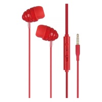 Casti cu fir JOYROOM CONCH STEREO, microfon, buton de inregistrare, control volum, jack 3.5mm, rosu