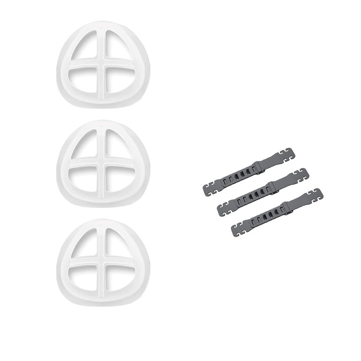 Set cadre interioare de sustinere a mastilor faciale, Silicon, Reutilizabile, Lavabile, Alb