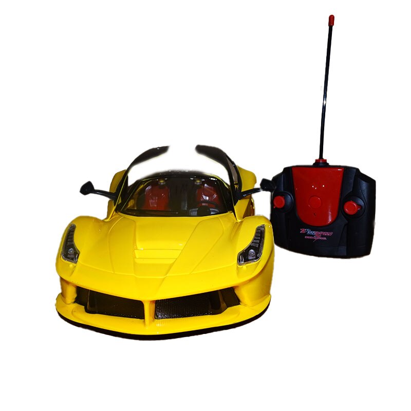 Masinuta sport cu radiocomanda, galben, scara 1:10