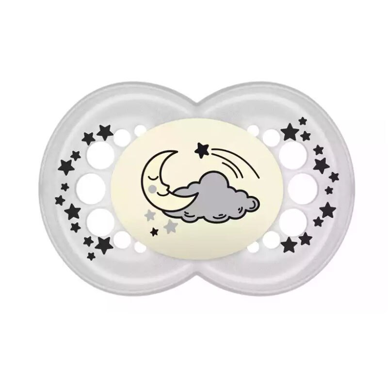 Suzeta ortodontica din silicon 1 MAM Original Night 719905, Gri 16+ luni