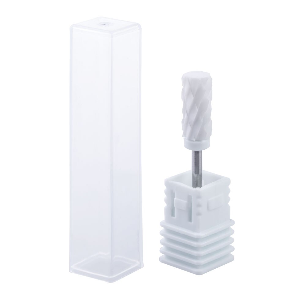 Capat freza din ceramica, Lila Rossa, cilindric, varf drept, extra dur xxxxc, White