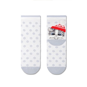 Sosete copii haioase cu motive de Craciun, Conte Kids 382, Alb, 24-29 Sosete copii haioase cu motive de Craciun, Conte Kids 382, Alb, 24-29