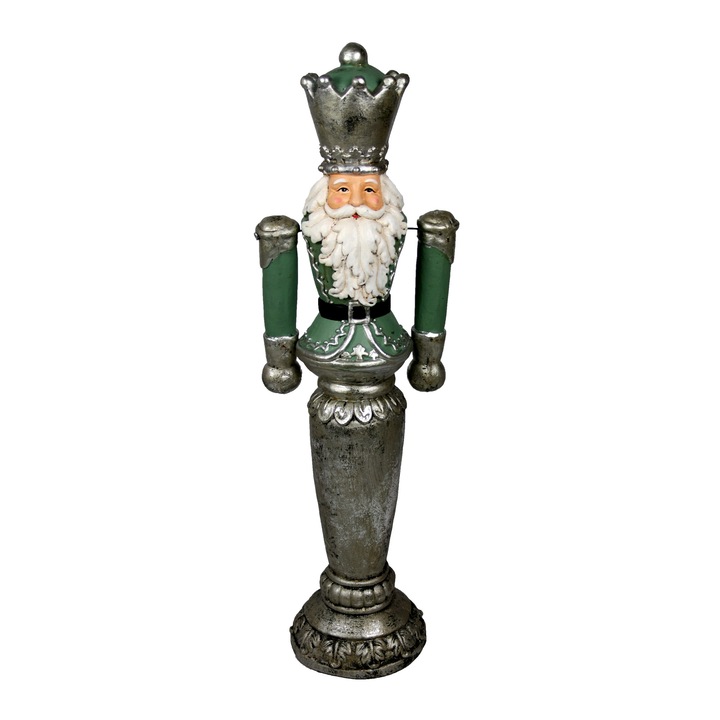 Figurina Spargator de nuci, gigantic, argintiu multicolor, 84 cm