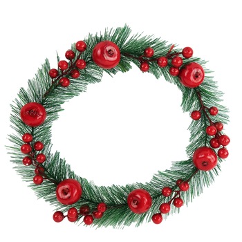 Coronita decorativa, verde si rosu, 25 cm Coronita decorativa, verde si rosu, 25 cm