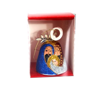 Clopotel pictat si creat manual, tip decoratiune de brad, Regalo - Nasterea Domnului Clopotel pictat si creat manual, tip decoratiune de brad, Regalo - Nasterea Domnului