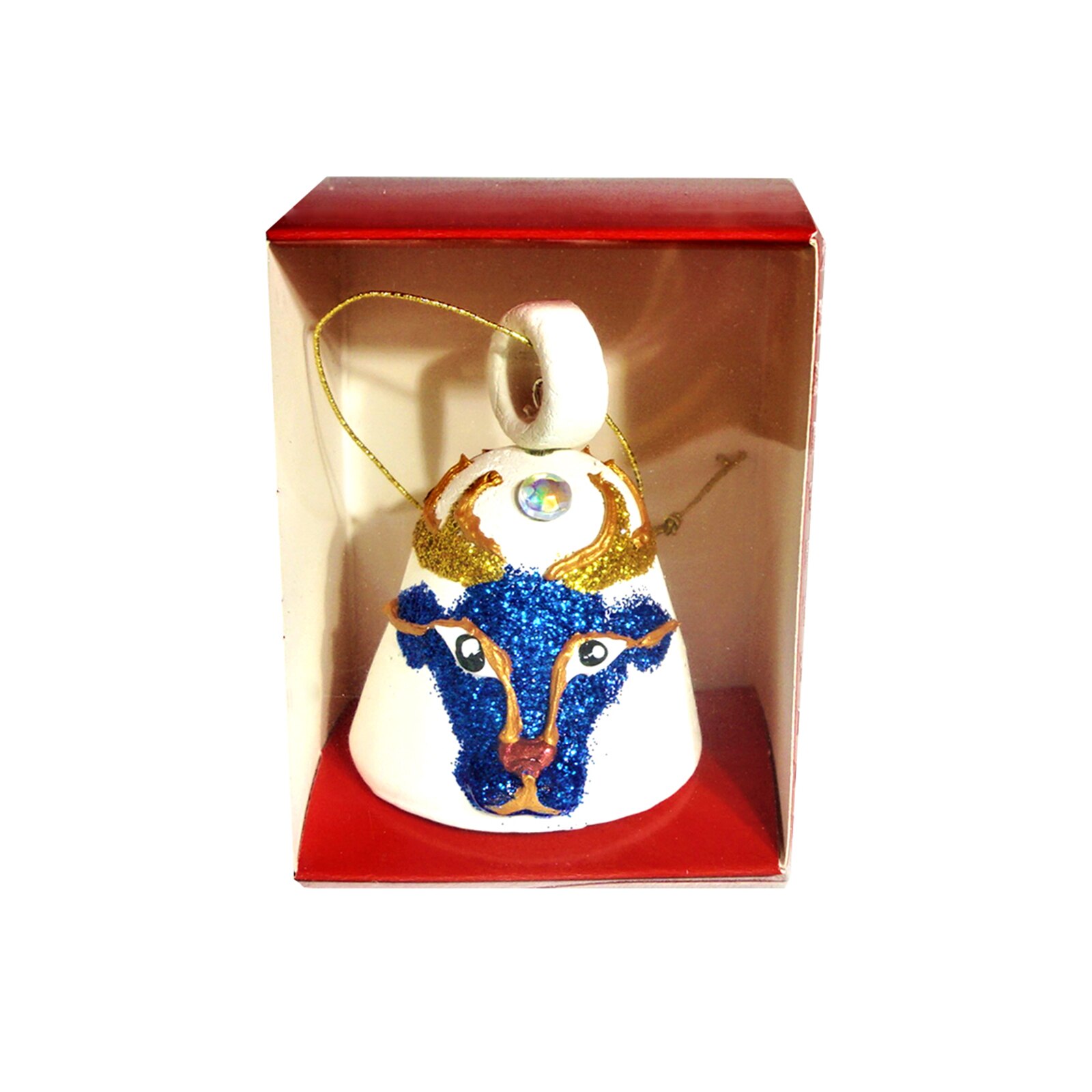 Clopotel pictat si creat manual, tip decoratiune de brad, Regalo - Ren