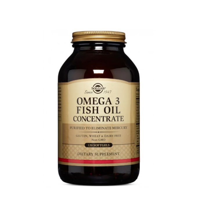 Supliment alimentar Solgar Omega-3 Concentrat de ulei de peste 1000mg, 120 Capsule