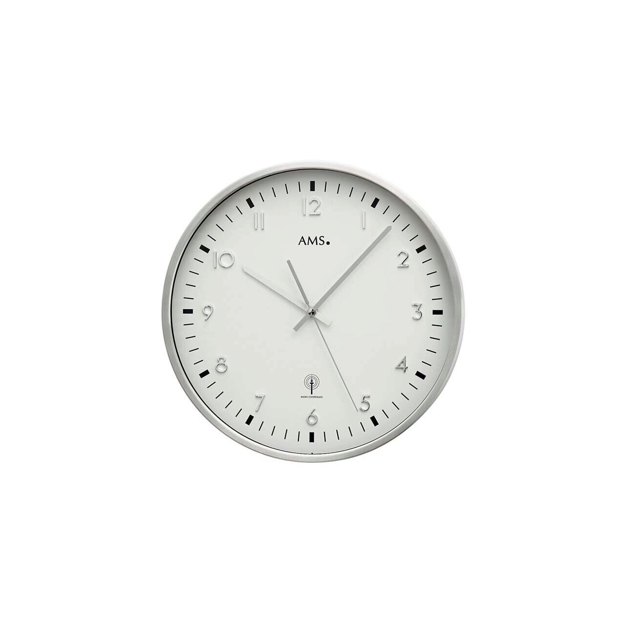 Ceas de perete AMS 5914, Quartz, Alb, Analogic, Modern