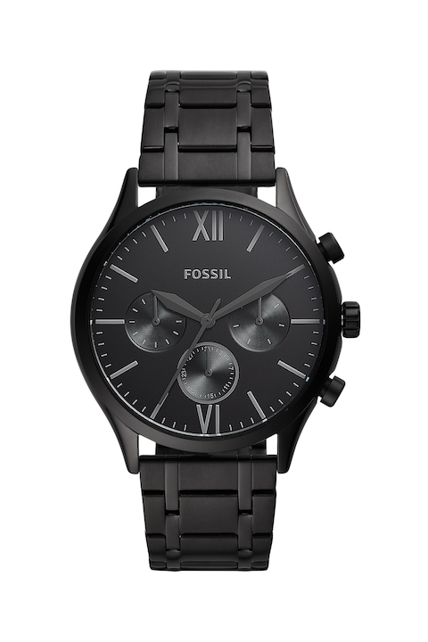 Fossil, Мултифункционален иноксов часовник, Черен