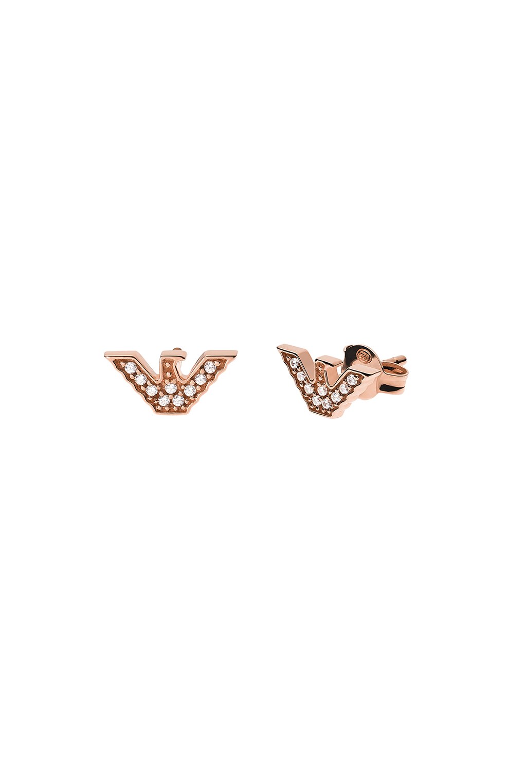 Emporio Armani, Cercei din argint veritabil cu zirconia, Auriu rose