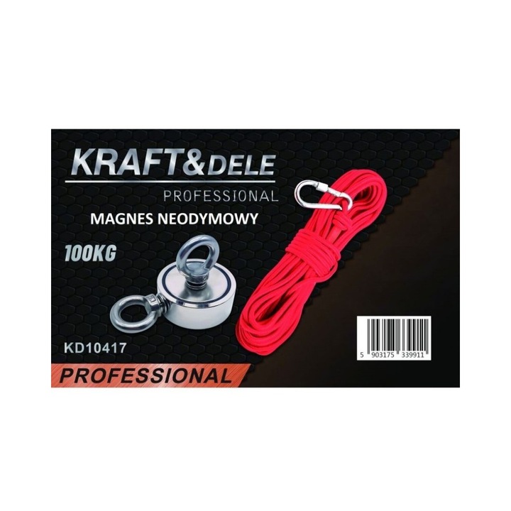 Set magnet neodium ridicat 100kg + franghie 20m (KD10417)