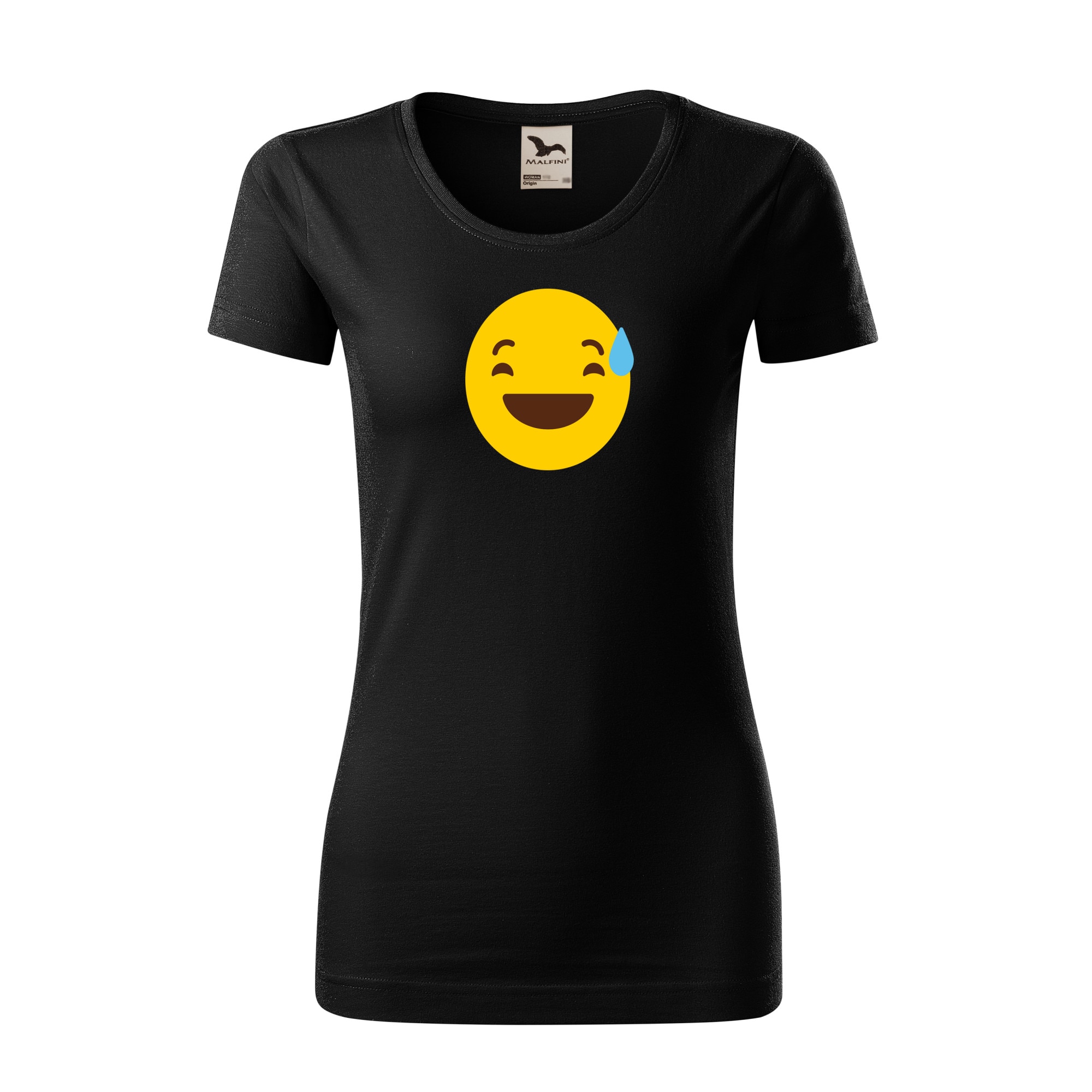 Tricou dama clasic, Malfini, Emoji Not Feeling Weird Face, Negru, L