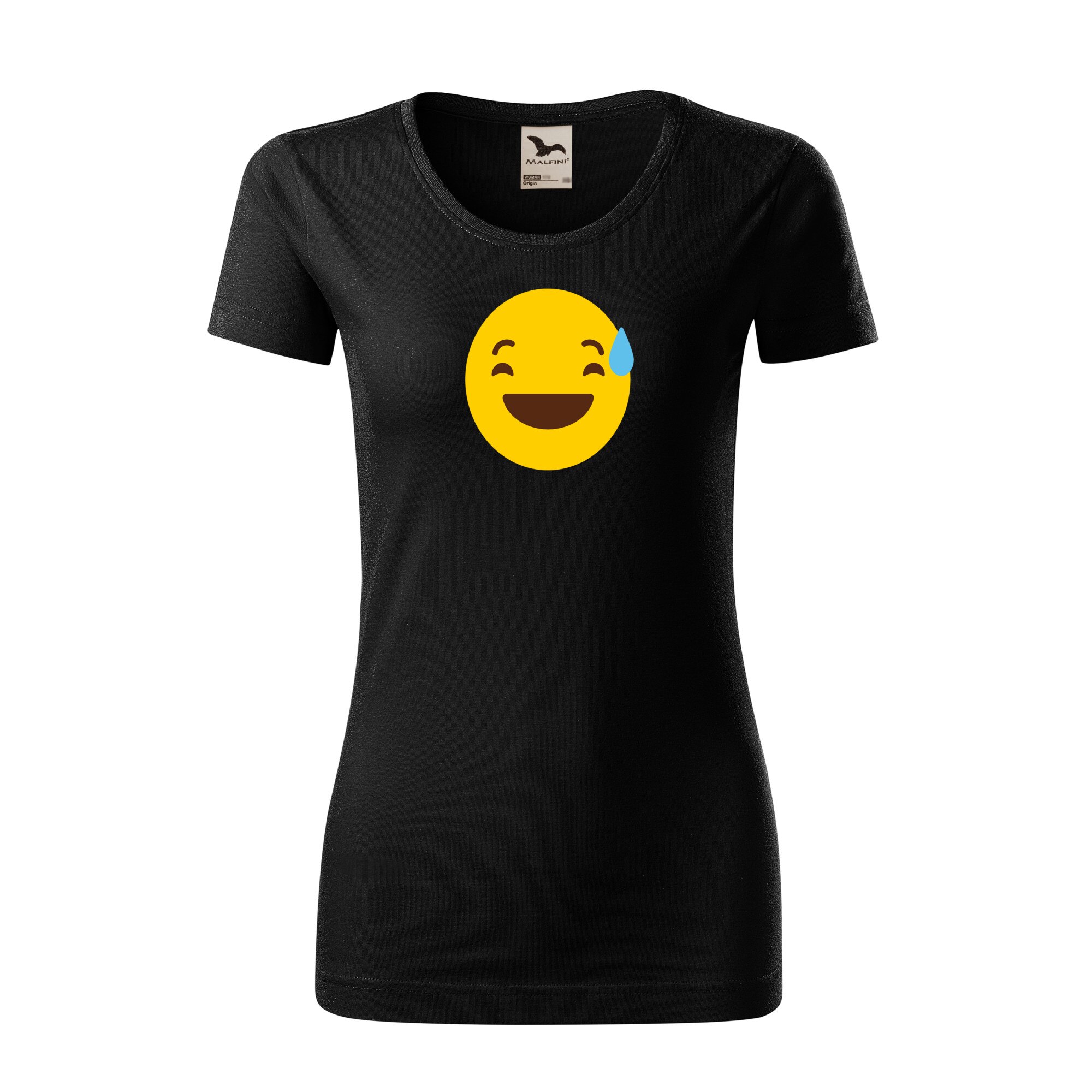 Tricou dama clasic, Malfini, Emoji Not Feeling Weird Face, Negru, S