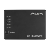 switch video lanberg 42434 comutator cu 5 intrari hdmi si un port de iesire hdmi 4k 3d telecomanda alimentare microusb 5v 1a negru imagen 33_0_
0