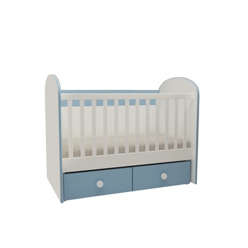 Patut cu leganare MyKids Diana 2 Alb-Albastru 120x60 Patut cu leganare MyKids Diana 2 Alb-Albastru 120x60