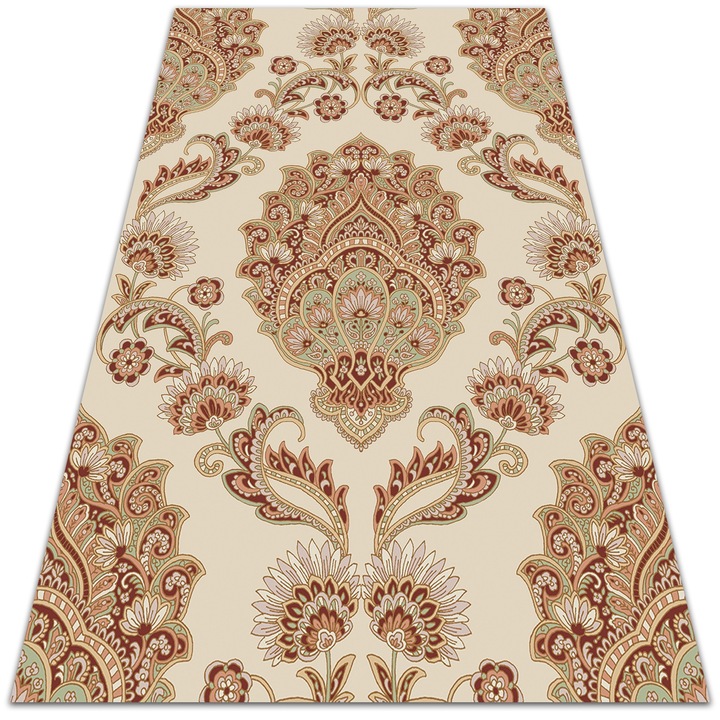 Covor PVC. Tulup. Vinil. Stilul Paisley. Rosu. 150x225 cm. 010260370060000019189