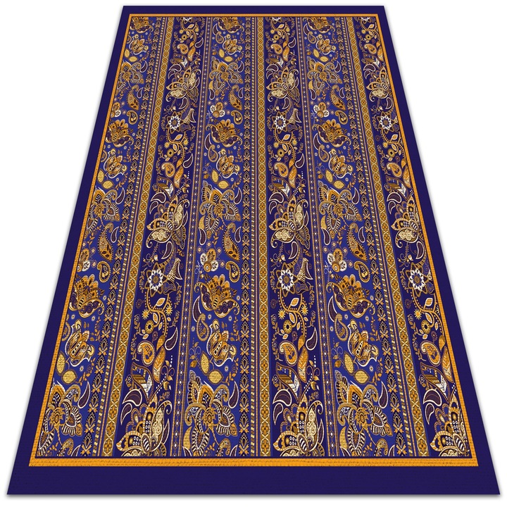 Covor de vinil pentru terasa, Covor de balcon, PVC, model Vintage Paisley, 60x90cm