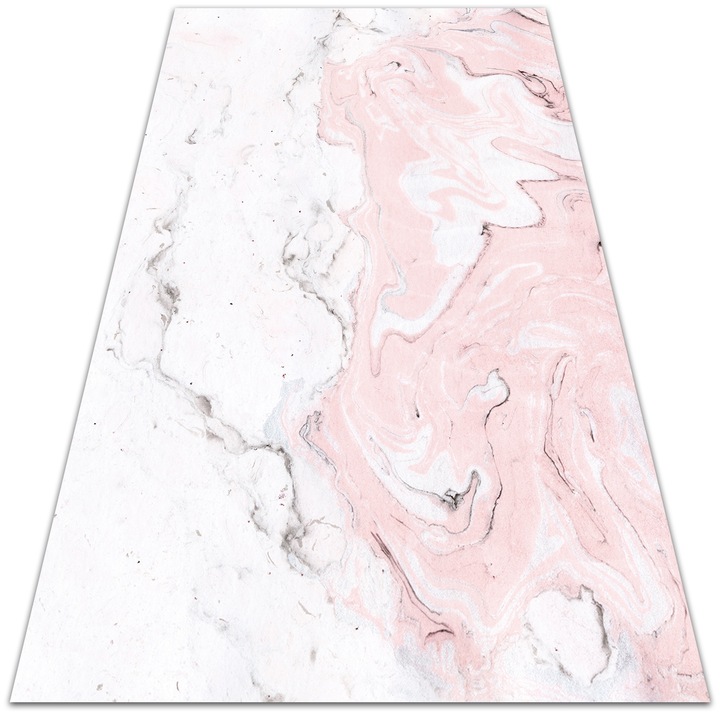 OEM vinyl szőnyeg teraszra, PVC, Fehér és rózsaszín márvány mintás, 80x120cm