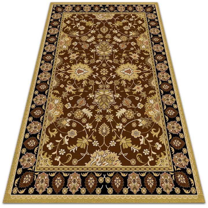 Covor PVC. Tulup. Vinil. Model Oriental Turcesc. Negru. 150x225 cm. 010260370060000013837