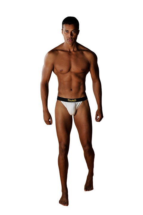 Slip Tanga barbati, Tuareg, Alb/Negru