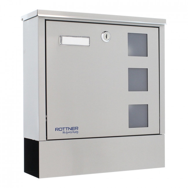 Cutie postala Lago inox cu suport ziare 330x305x97 mm