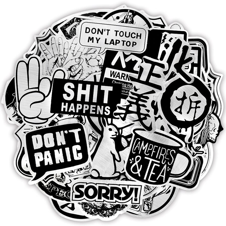 Set Stickere / Abtibilduri 50 bucati Waterproof stickere aspect metalic 