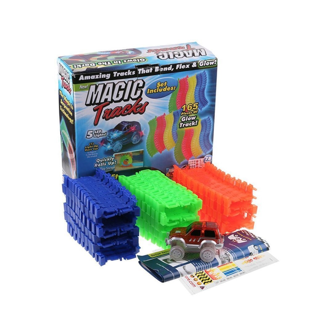 Pista flexibila cu 1 masinuta care se vede in intuneric, 165 de elemente fluorescente, LikeStore