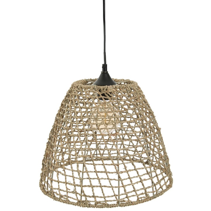 Lampa Suspendata, Atmosphera Créateur D'Intérieur, Jada, Abajur Impletit, Decor Natural, Iarba De Mare, 35 Cm
