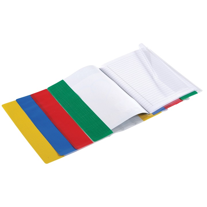 Coperta caiet A5 Panta Plast, Margine color extensibila