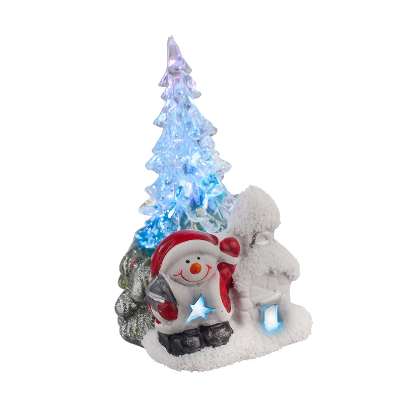 Om zapada cu brad decoratiune cu lumina